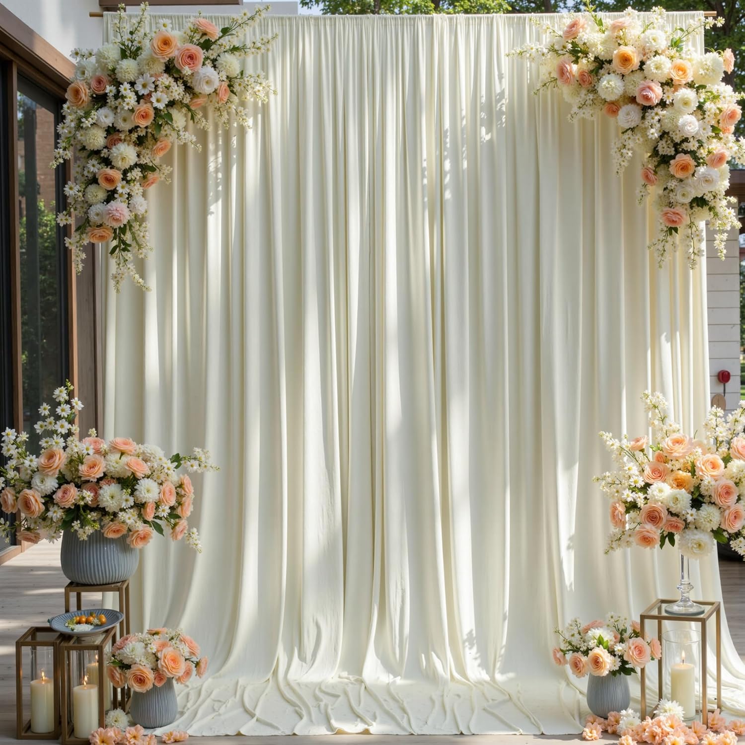 Wrinkle Free Backdrop Curtain  - Office Tech Background ulasan dan harga