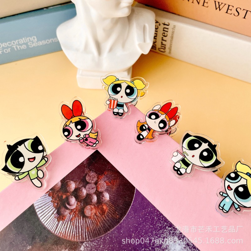 6PCS Kawaii The Powerpuffs Gir - Office Tech Accessories ulasan dan harga