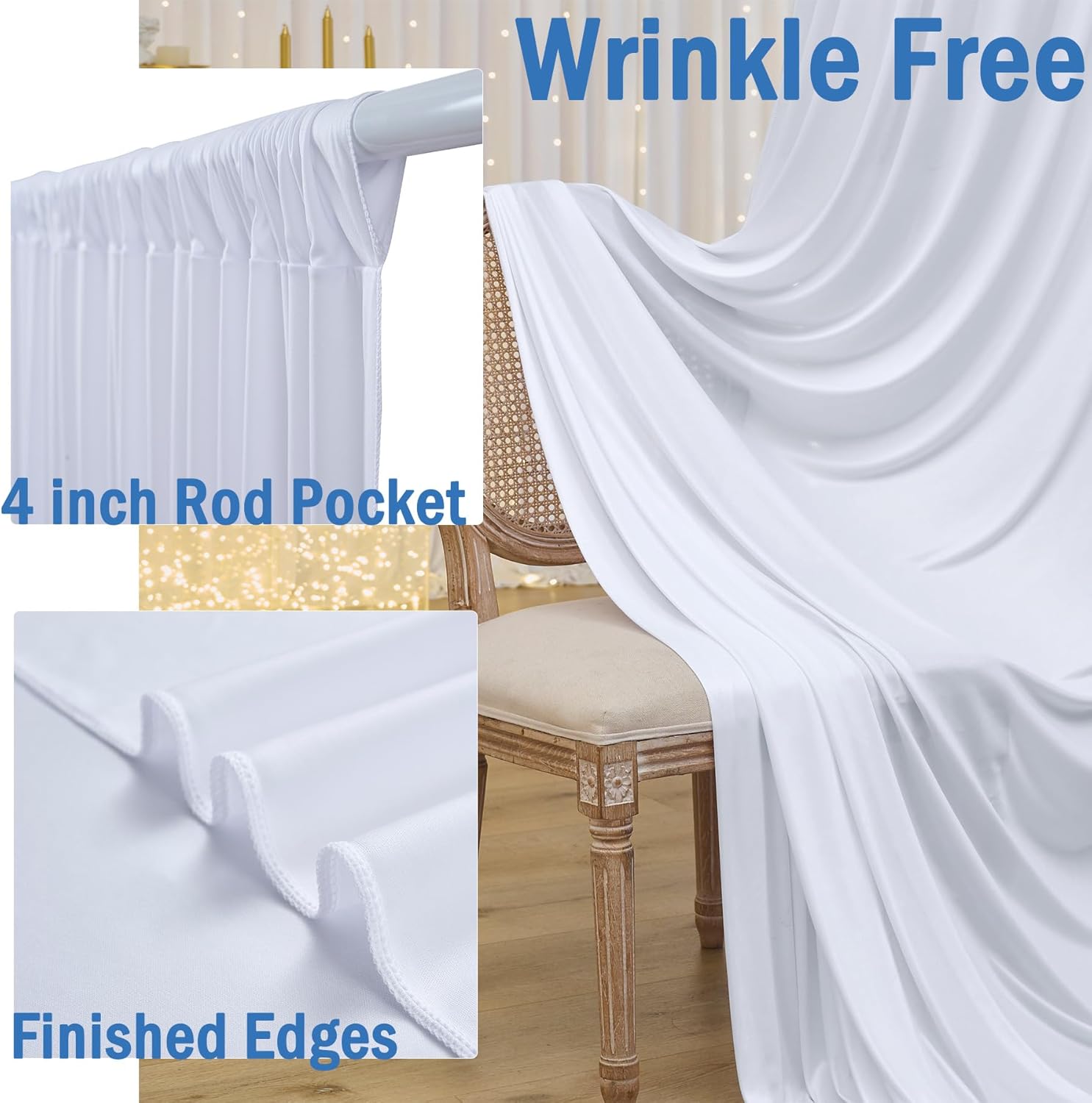 5x8/10ft Wrinkle Free White Ba - Office Tech Background ulasan dan harga