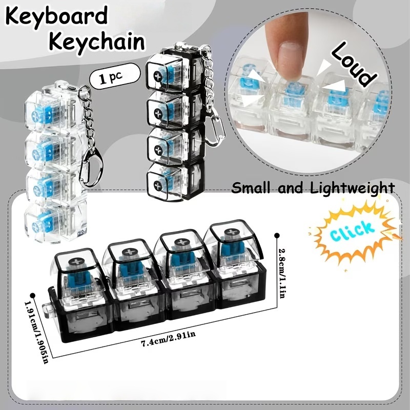 1PC Light Up Keyboard Keychain - Office Tech Accessories ulasan dan harga