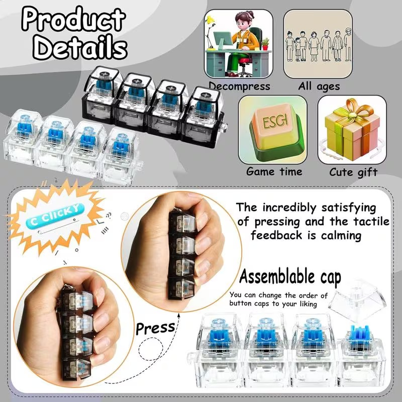 1PC Light Up Keyboard Keychain - Office Tech Accessories ulasan dan harga