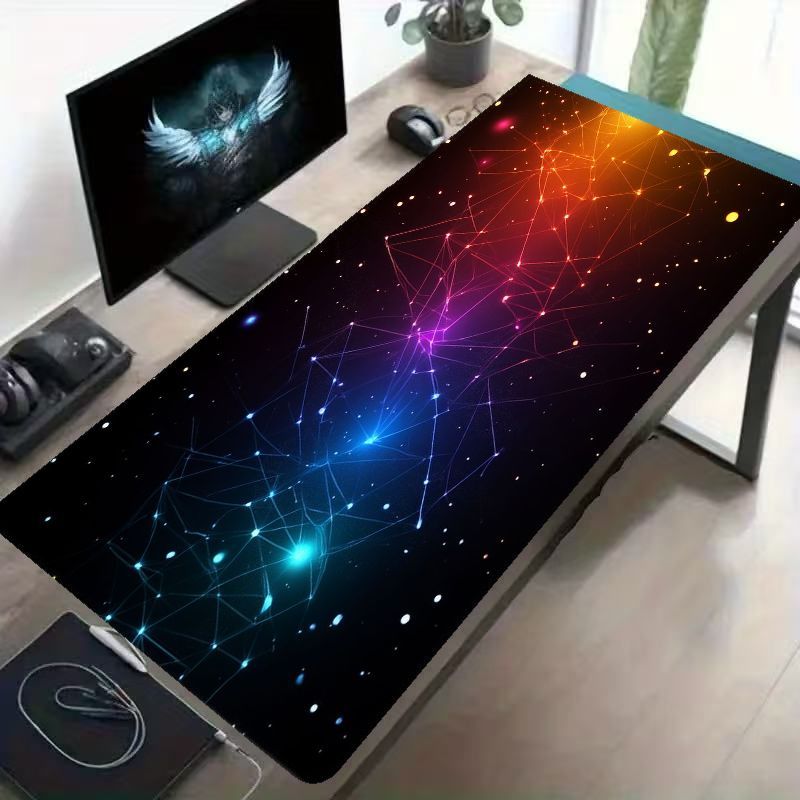 Brand XL Desk Mat Iron Art Cos - Office Tech Background ulasan dan harga