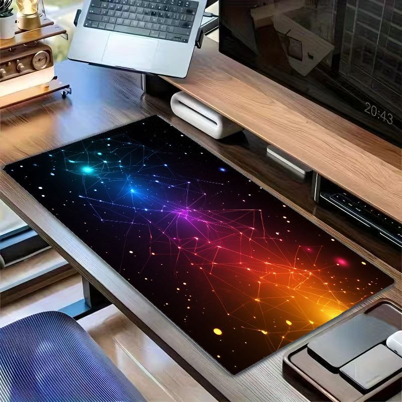 Brand XL Desk Mat Iron Art Cos - Office Tech Background ulasan dan harga