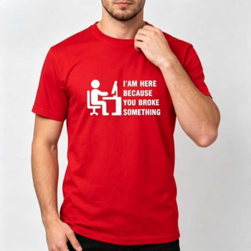 Soft Cotton Men T-shirt Tech S - Tech Office Worker ulasan dan harga