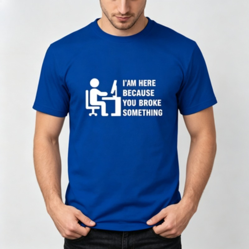 Soft Cotton Men T-shirt Tech S - Tech Office Worker ulasan dan harga