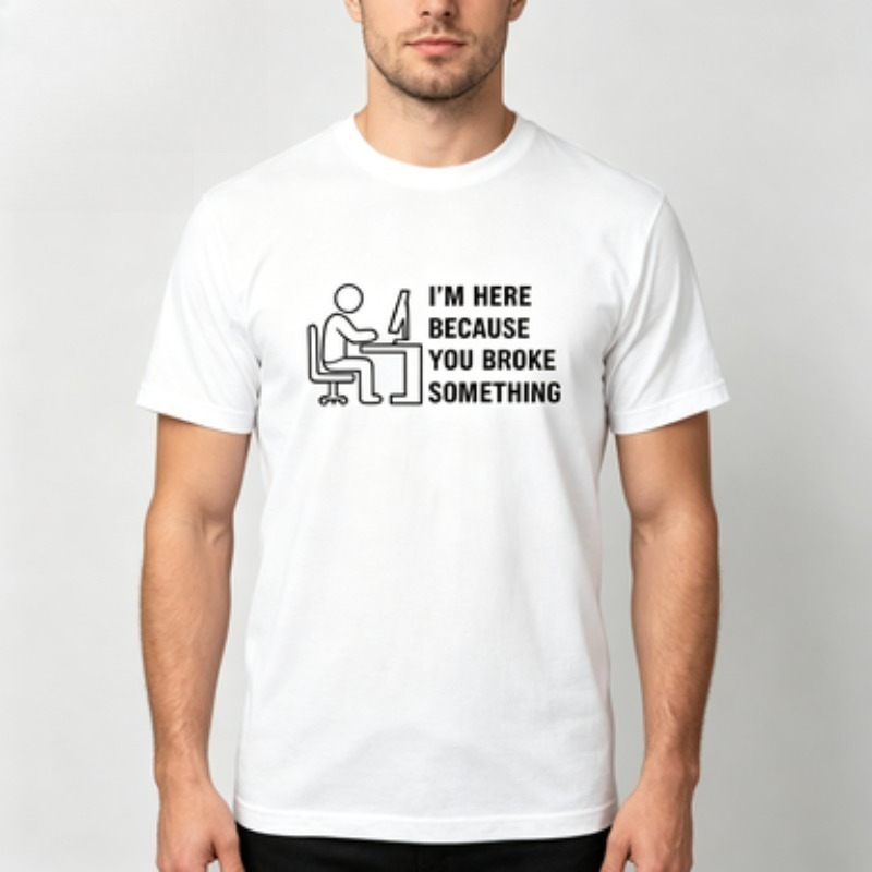 Soft Cotton Men T-shirt Tech S - Tech Office Worker ulasan dan harga