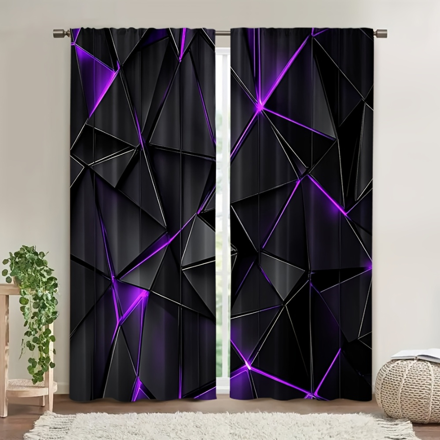 2PCS Digital Printed  Curtains - Office Tech Background ulasan dan harga