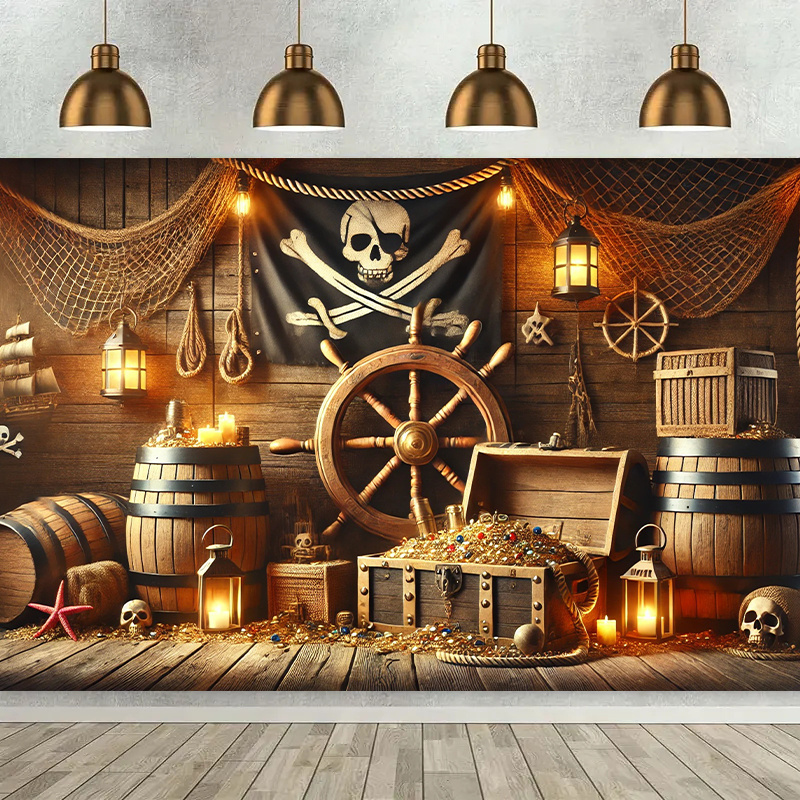 Pirate themed treasure room ba - Office Tech Background ulasan dan harga