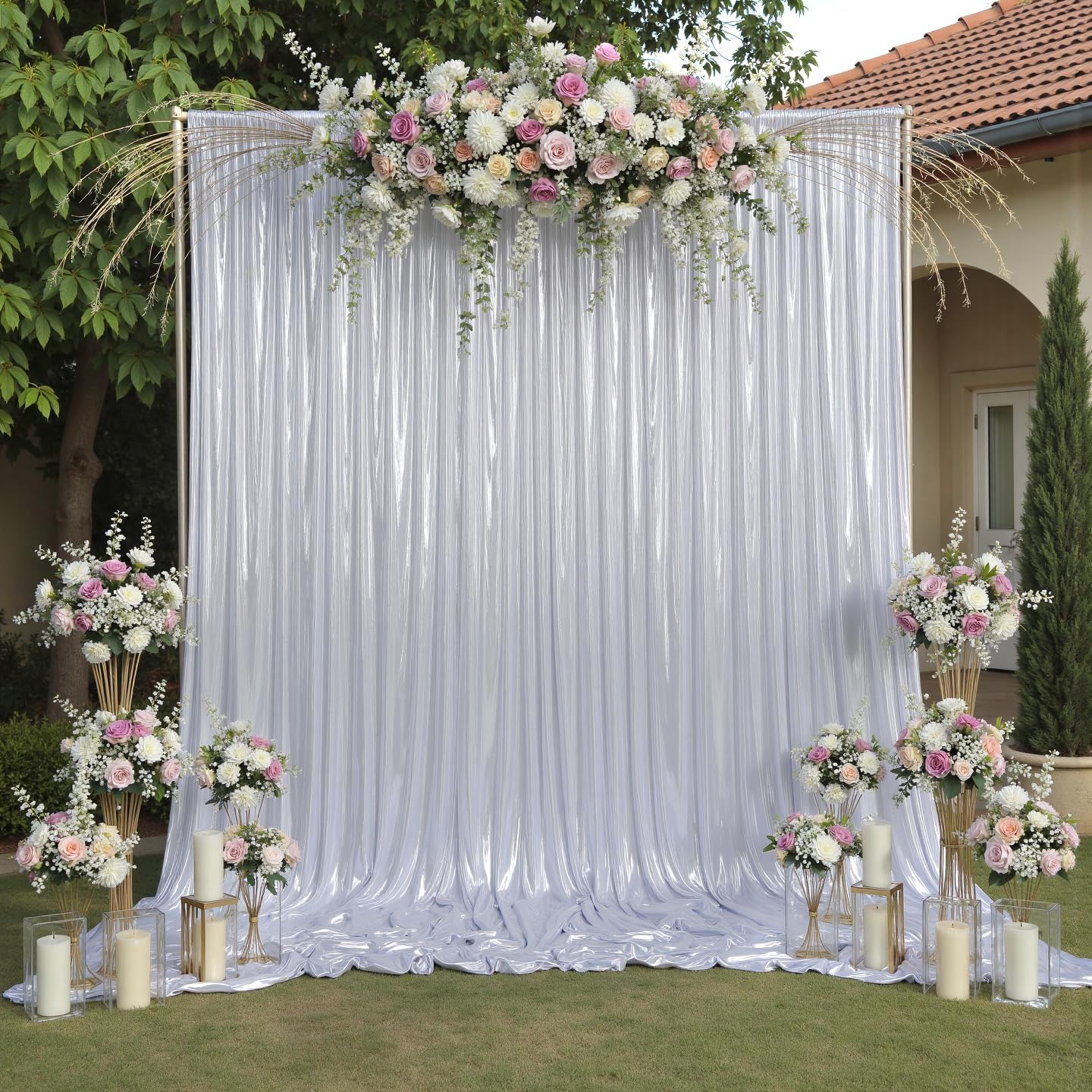 5x10ft Laser Backdrop Curtains - Office Tech Background ulasan dan harga