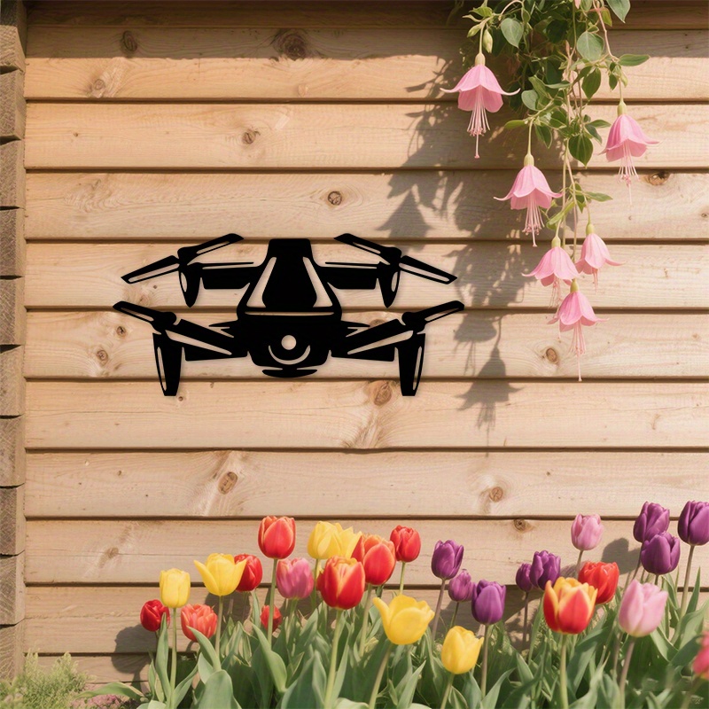 2D Flat Drone Silhouette Metal - Office Tech Gifts For Men ulasan dan harga