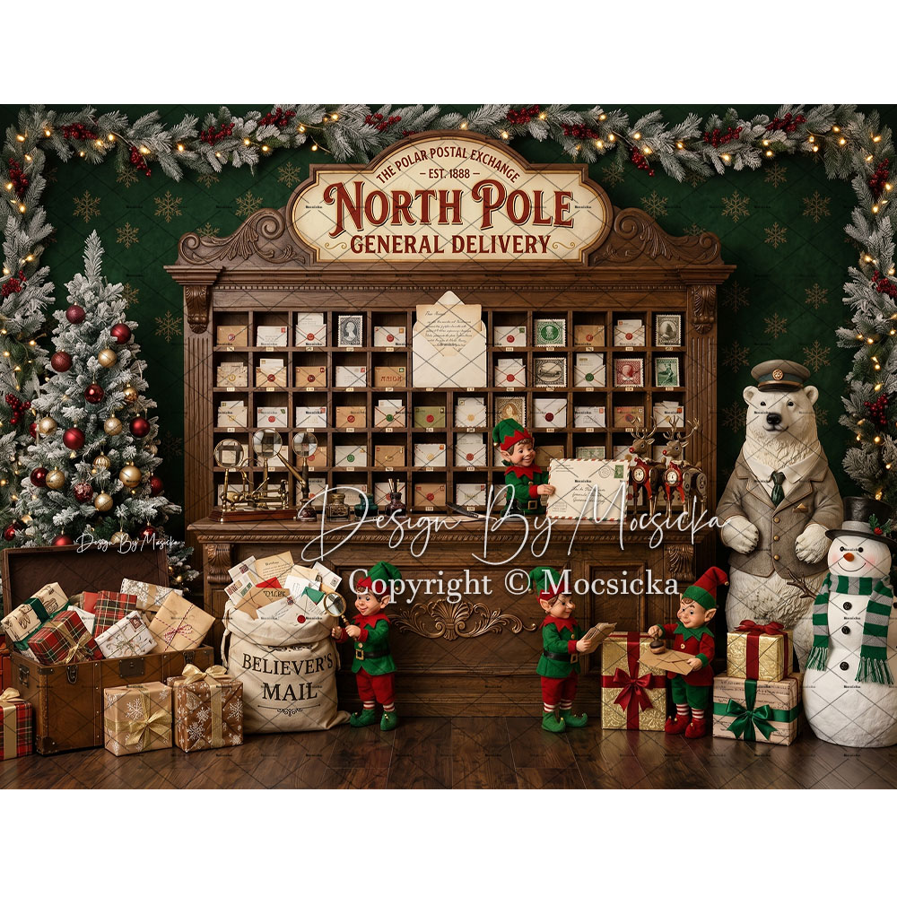 Mocsicka Christmas North Pole  - Office Tech Background ulasan dan harga