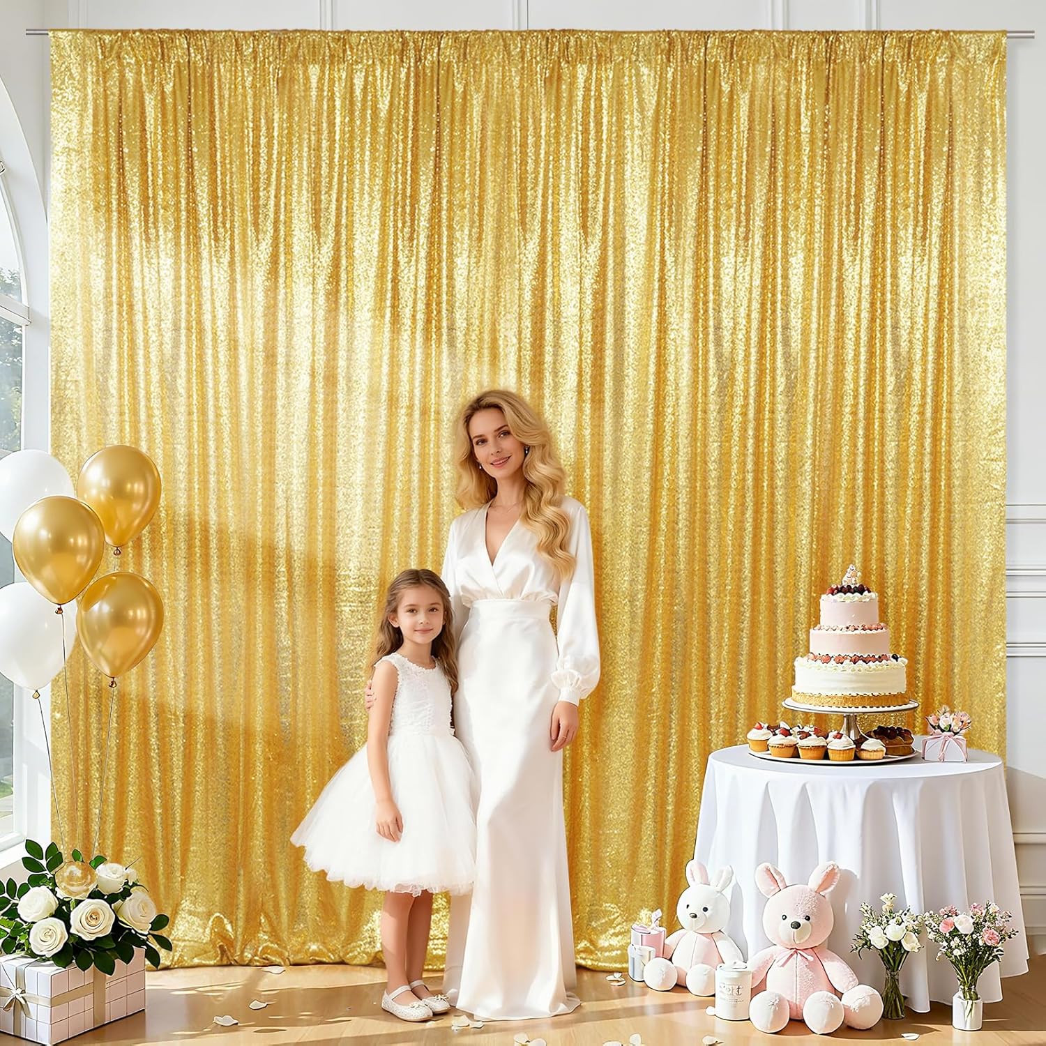Sequin Backdrop Curtain 1 Pane - Office Tech Background ulasan dan harga