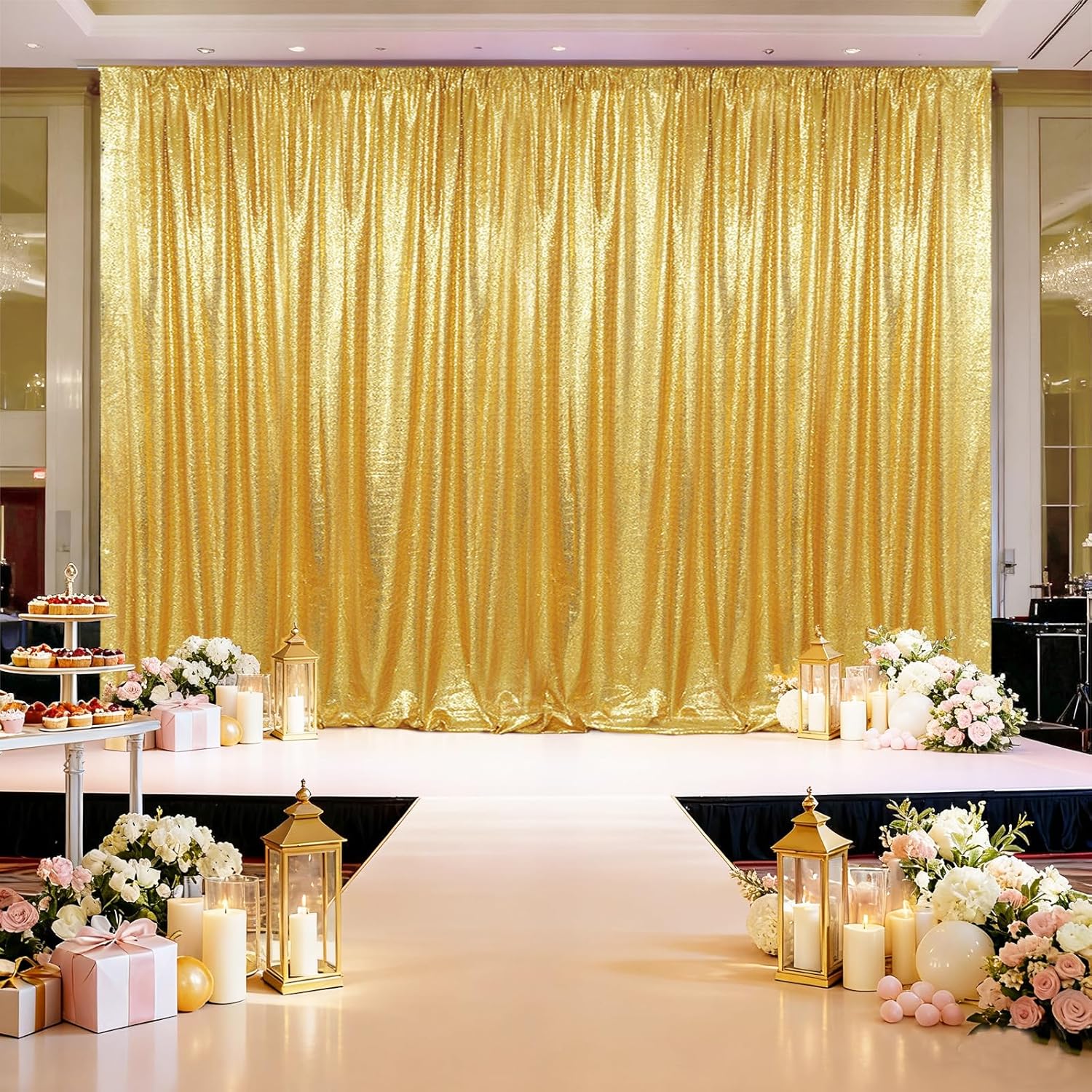 Sequin Backdrop Curtain 1 Pane - Office Tech Background ulasan dan harga